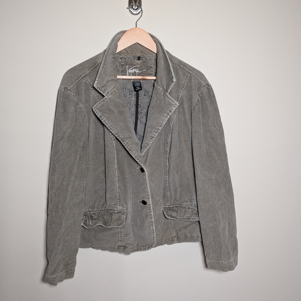 Venezia Vintage Corduroy Blazer Jacket Olive‎ Taupe Women’s 18/20